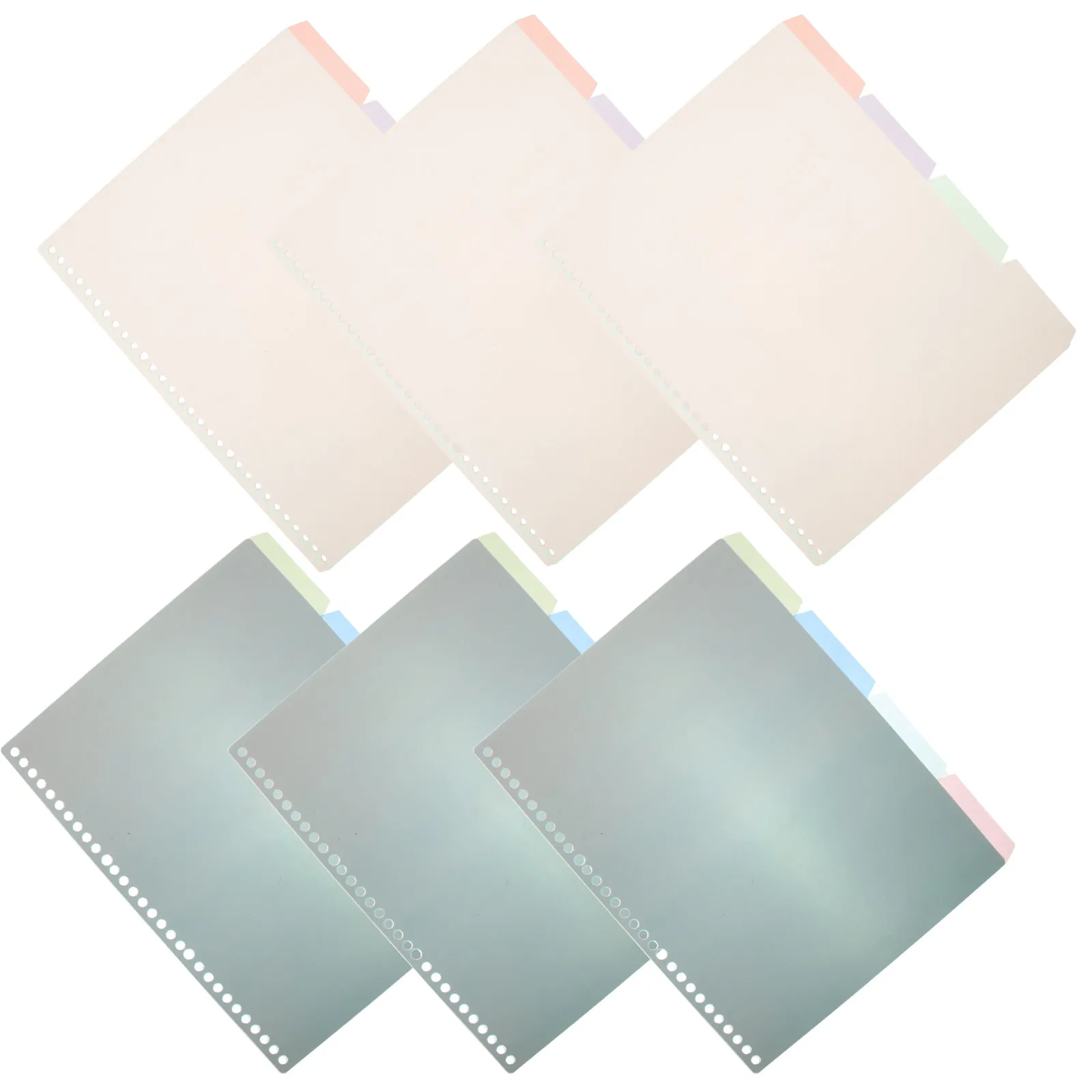 

6Sets Index Binder Dividers Wear-Resistant Plastic Colored Tabs for Notebook Loose-Leaf Binder Document Organization