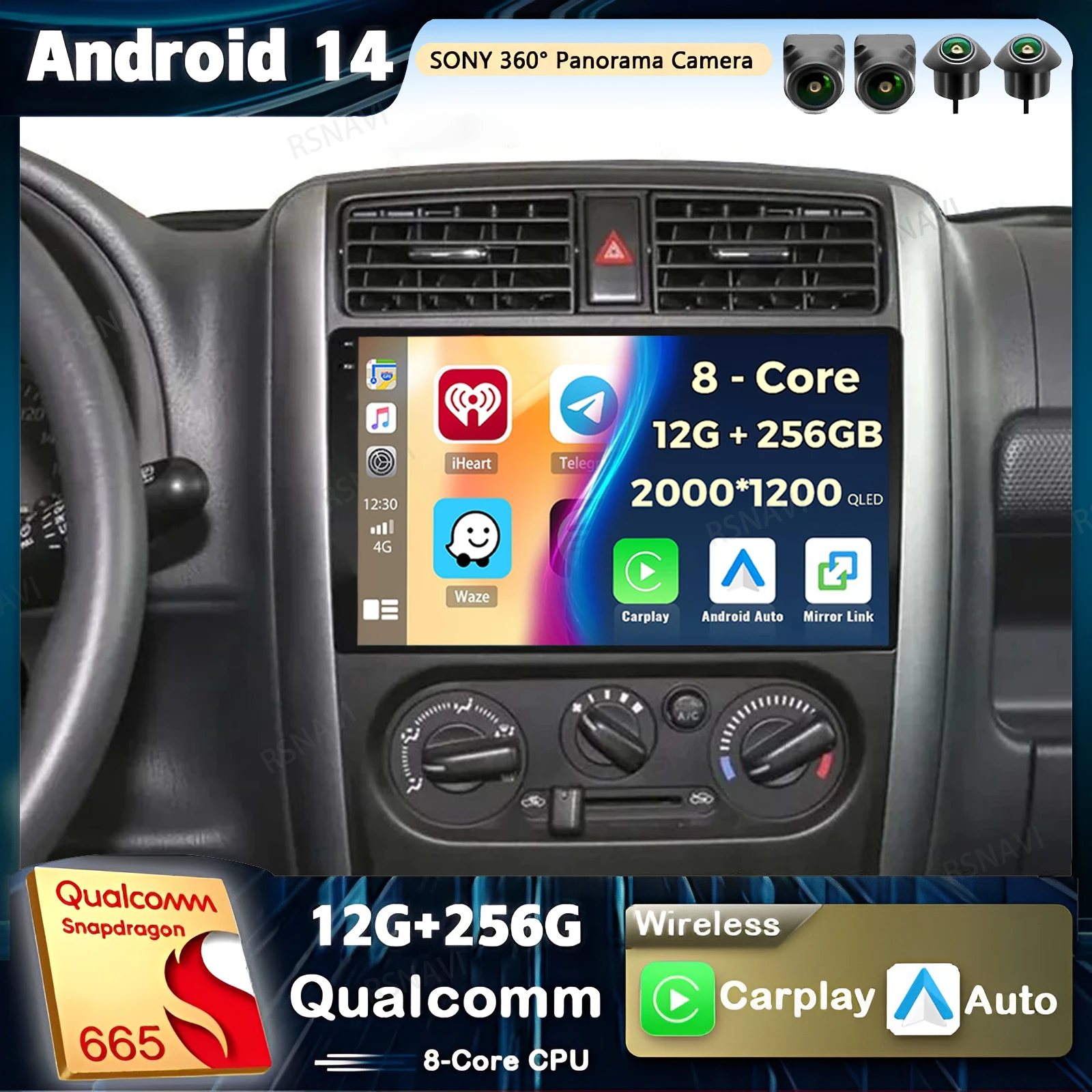 

Автомобильное радио Android 14 Carplay для Suzuki Jimny 3 2005-2019 Мультимедийный видеоплеер Навигация GPS Стерео 2Din DVD Головное устройство DSP