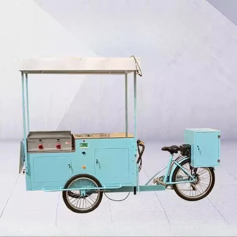 Solar-powered stall snack truck, mobile sales cart, electric tricycle, multi-functional dining car