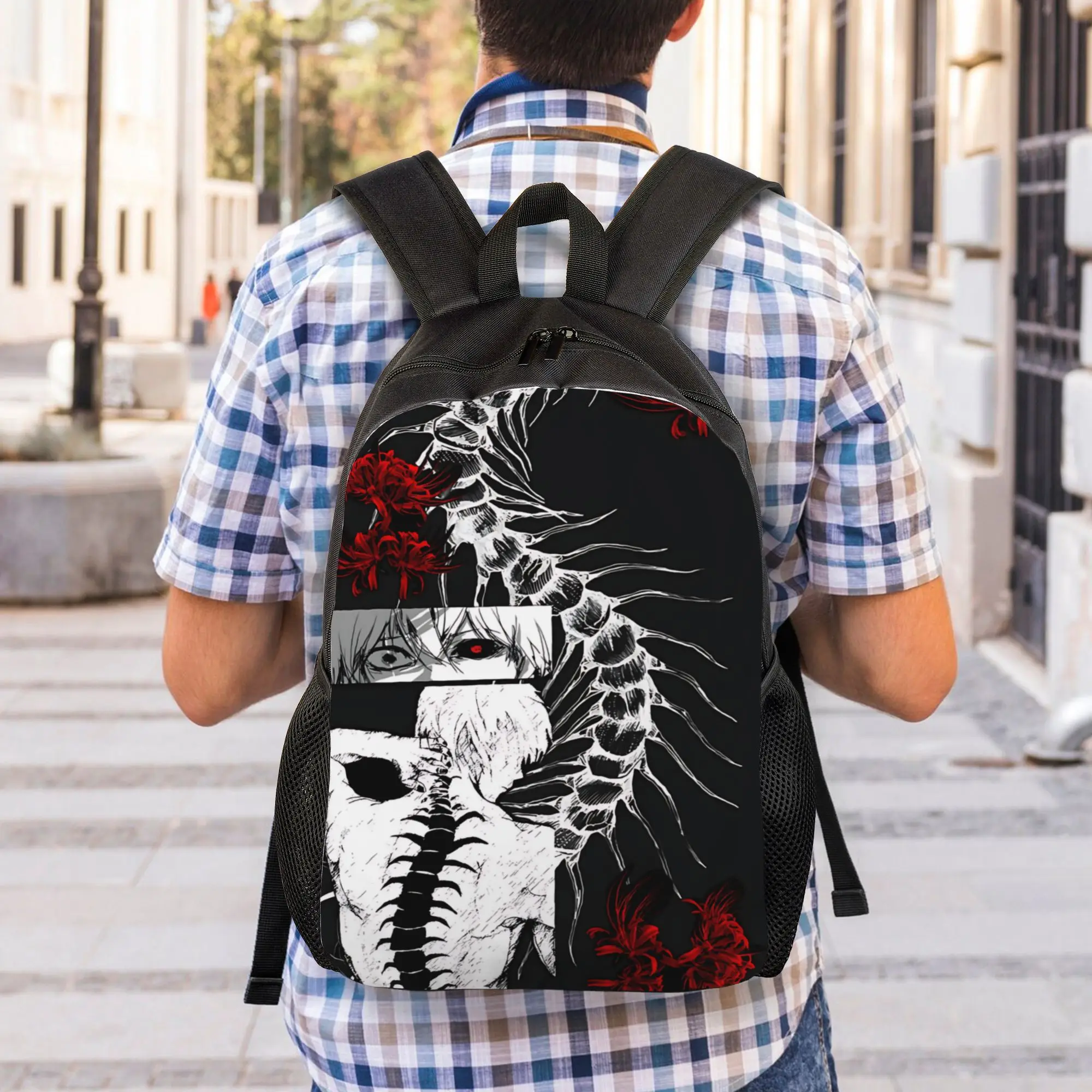 Fashion Halloween Tokyo Ghoul Kaneki Backpacks Its Bag  mochila Hiking Large Capacity Rucksack