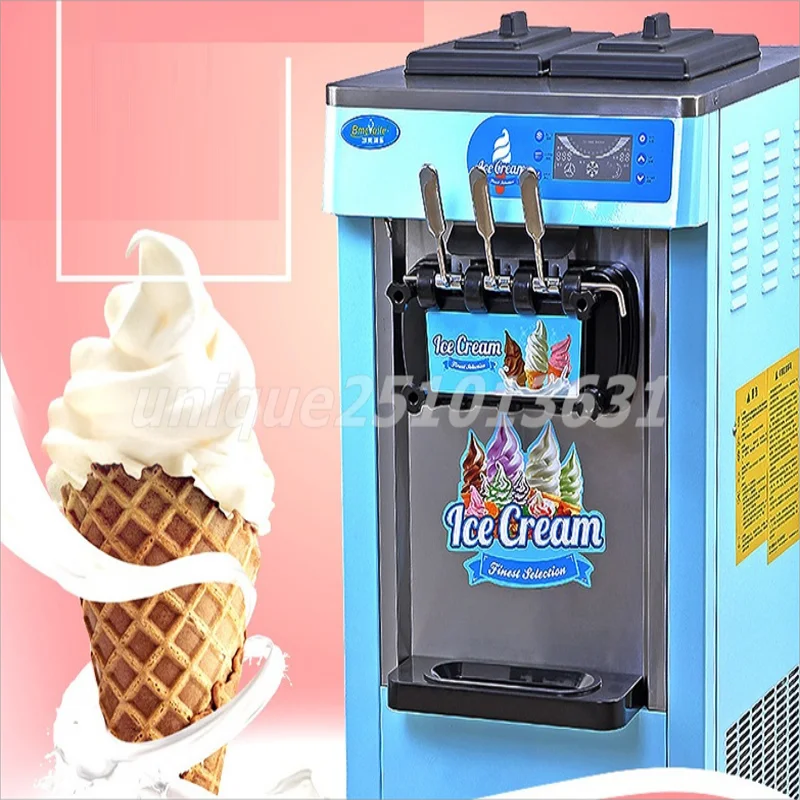 

Automatic Frozen Yogurt Ice Cream Machine Commercial Soft Ice Cream Machine Electric Desktop 3 Flavors Sweet Cone Maker