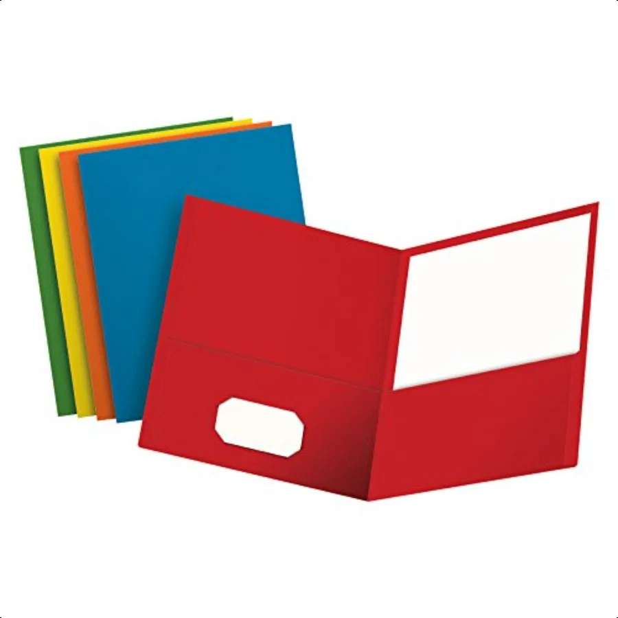 

Oxford 2 Pocket Folders Textured Paper Assorted Colors Light Blue Red Yellow Orange Green Letter Size 50 Per Box (67613)