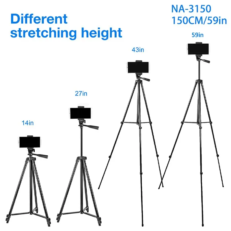 Nagnahz Tripod for Phone 150cm Video Recording Phone Tripod Stand with Bluetooth Remote Universal Camera Phone Photography Stand