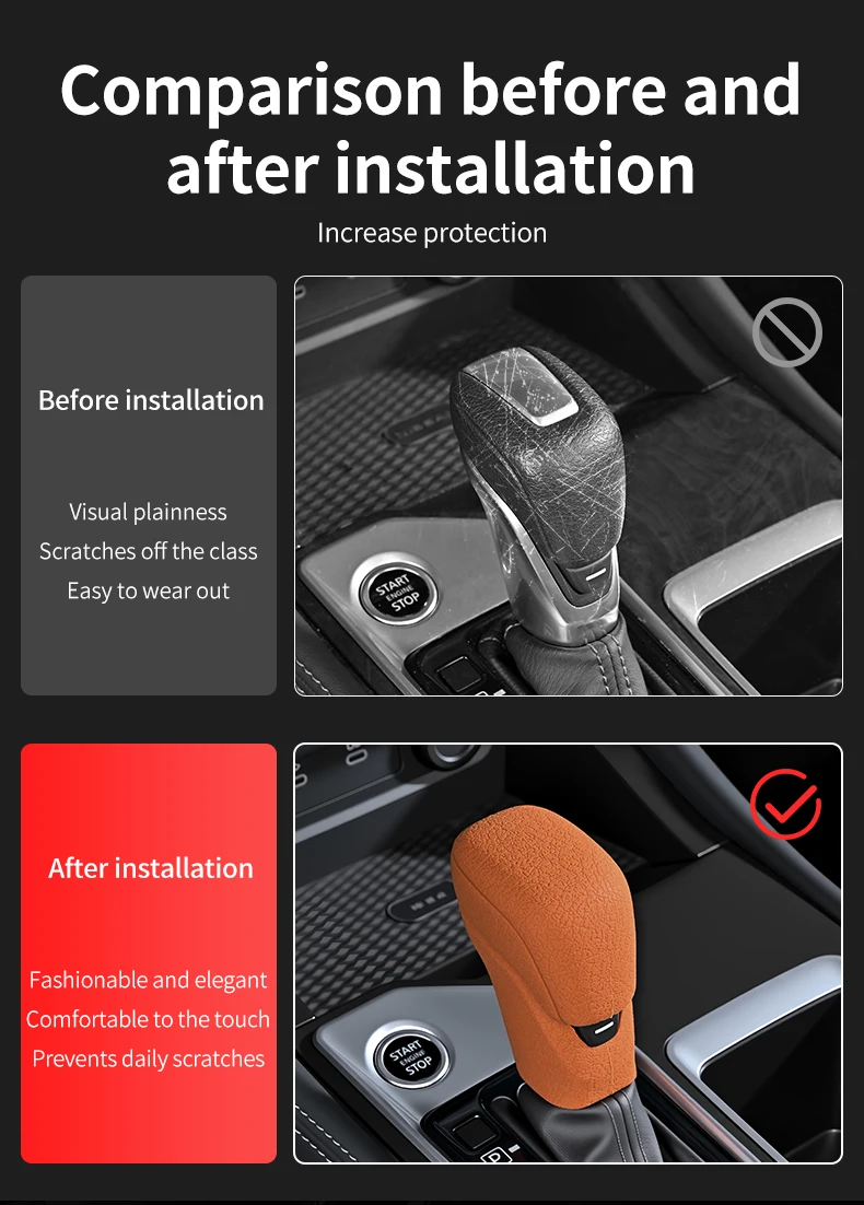 Für Nissan Sentra Altima Patrol Versa Kicks Magnite Frontier JUKE Auto-Schalthebelabdeckungen, rutschfeste Schutzverkleidungen – Detail 2