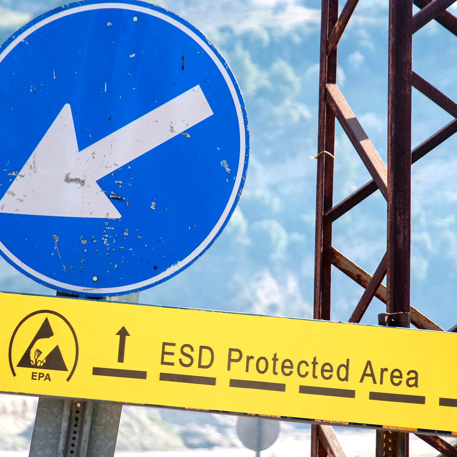 Electric Tape Black Anti-static Self Adhesive Warning Safety Caution Electrostatic Decals Label Yellow Sticker