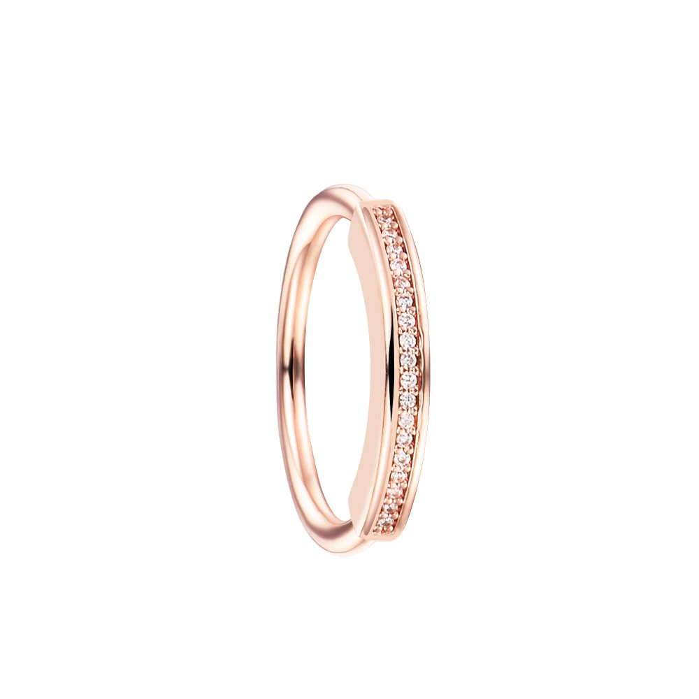 

Crystals Rose Signature I-D Pave Ring 925 Sterling Silver Wedding Body Aesthetic Wholesale Fashion Woman Jewelry Making New Ring