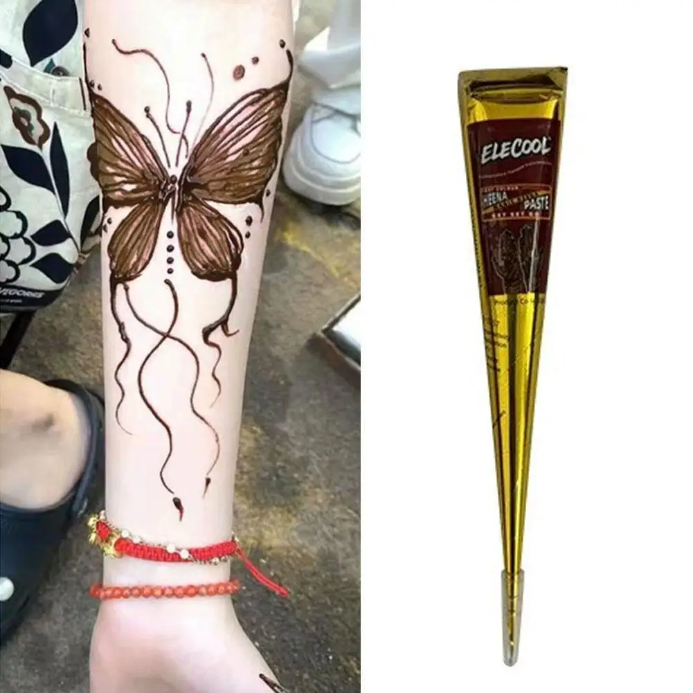 Natural Temporary Flash Tattoo Paste Black Henna Body Paint Arts Disposable Cones Sexy Tattoo Cream lnks Indian Wedding Fashion view 3