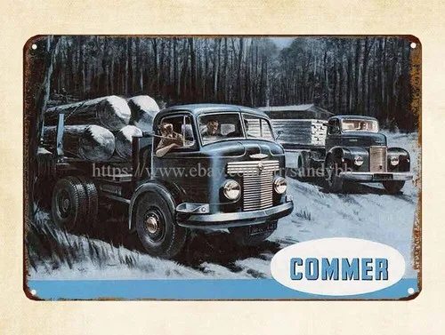 unframed wall art 1953 Commer tractor trailer metal tin sign-Aluminum