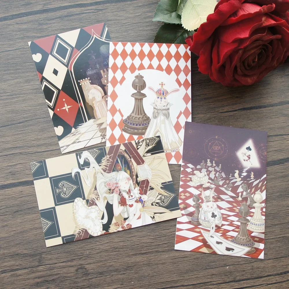 15pcs Alice Story and The Red Queen Style Card As Party Invitation DIY Decoration Gift Card Message Card Postcard