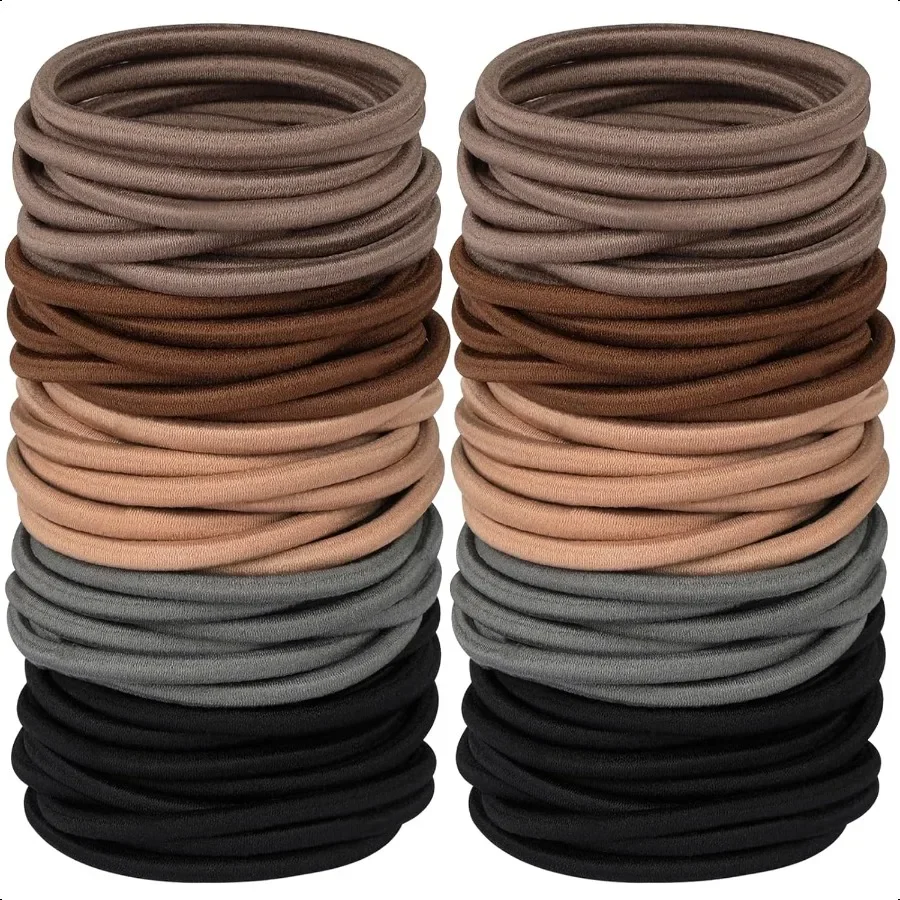 

MultyColored Hair Ties 120 PCS Large Elastic Bands No Damage Ponytail Holders for Thick Hair Women Men and Girls