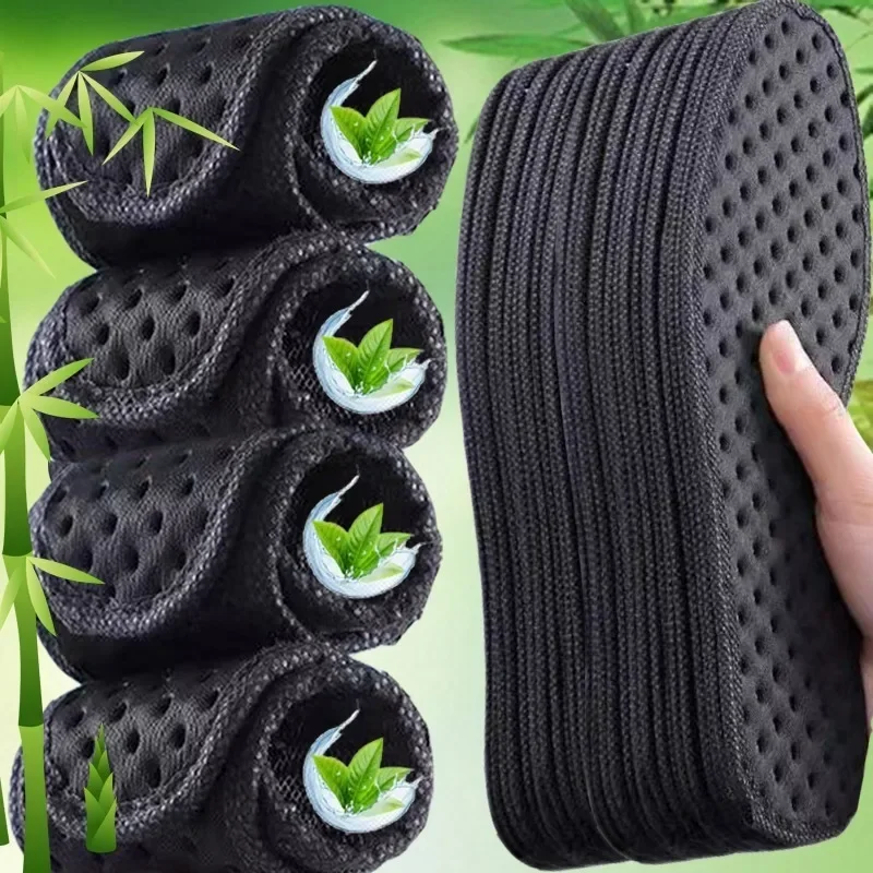 Unisex Bamboo Insoles Deodorant Insoles Mesh Breathable Absorb-Sweat Shoe Pads Running Sport Insert Light Weight Cushion for Men