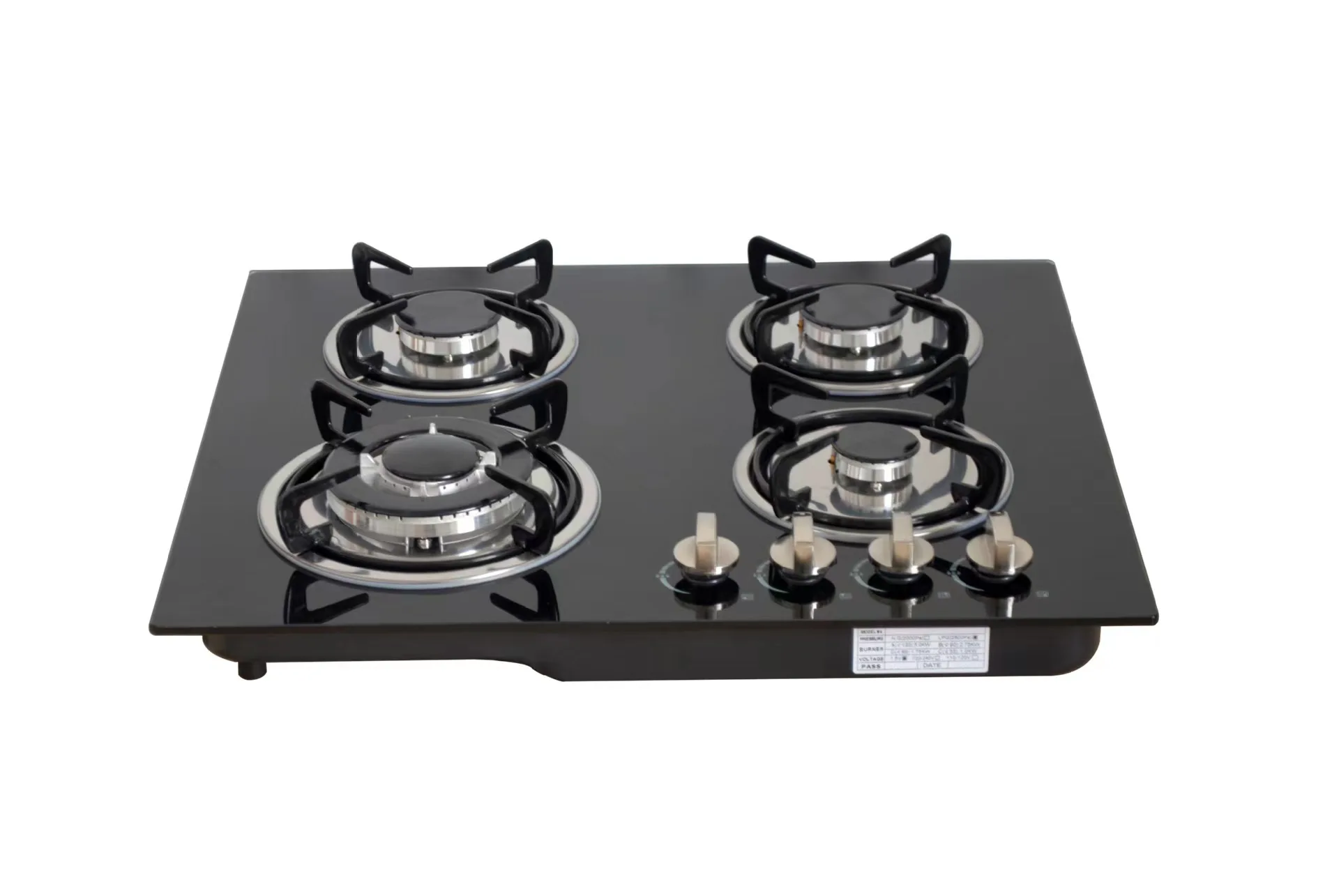 موقد غاز مدمج 60 سم 4 شعلات/وقد غاز للطبخ/مفرط غاز من الزجاج المقسى