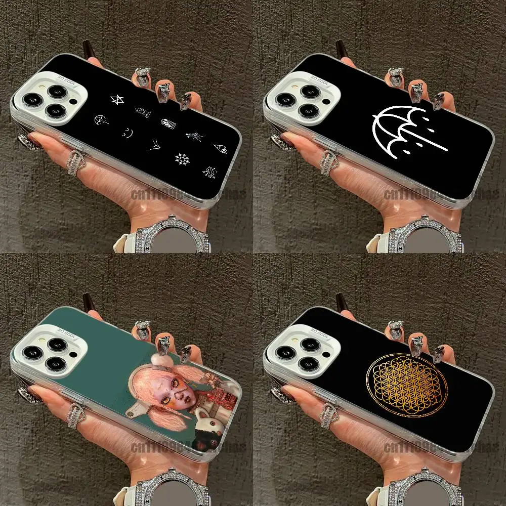 For Bring Me The Horizon BMTH Phone Case For iPhone 14 16 12 15 13 17 11 E Pro Max Plus Air Mini White Silver Shell