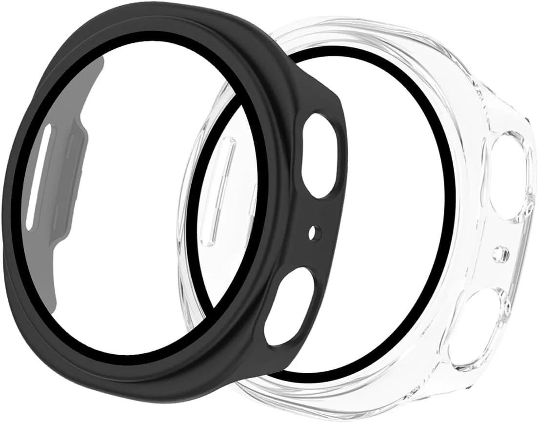 for Samsung Watch8 40/44mm frosted matte case, featuring a glass screen, shockproof and scratch-resistant, easy to install