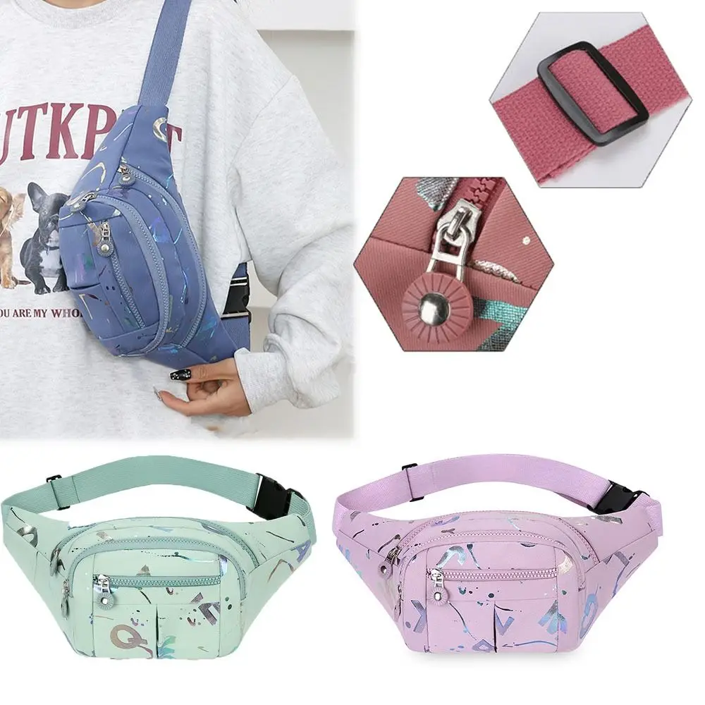 Hot Stamping Letters Waist Bags Women Waterproof Oxford Casual Waist Packs Crossbody Chest Bags Handbags Messenger Shoulder Bags