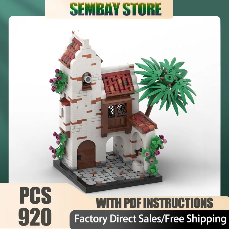 

Modular City Moc Building Bricks Modular A Villa on The Mediterranean Technology Blocks Christmas DIY Toy Construction Gifts