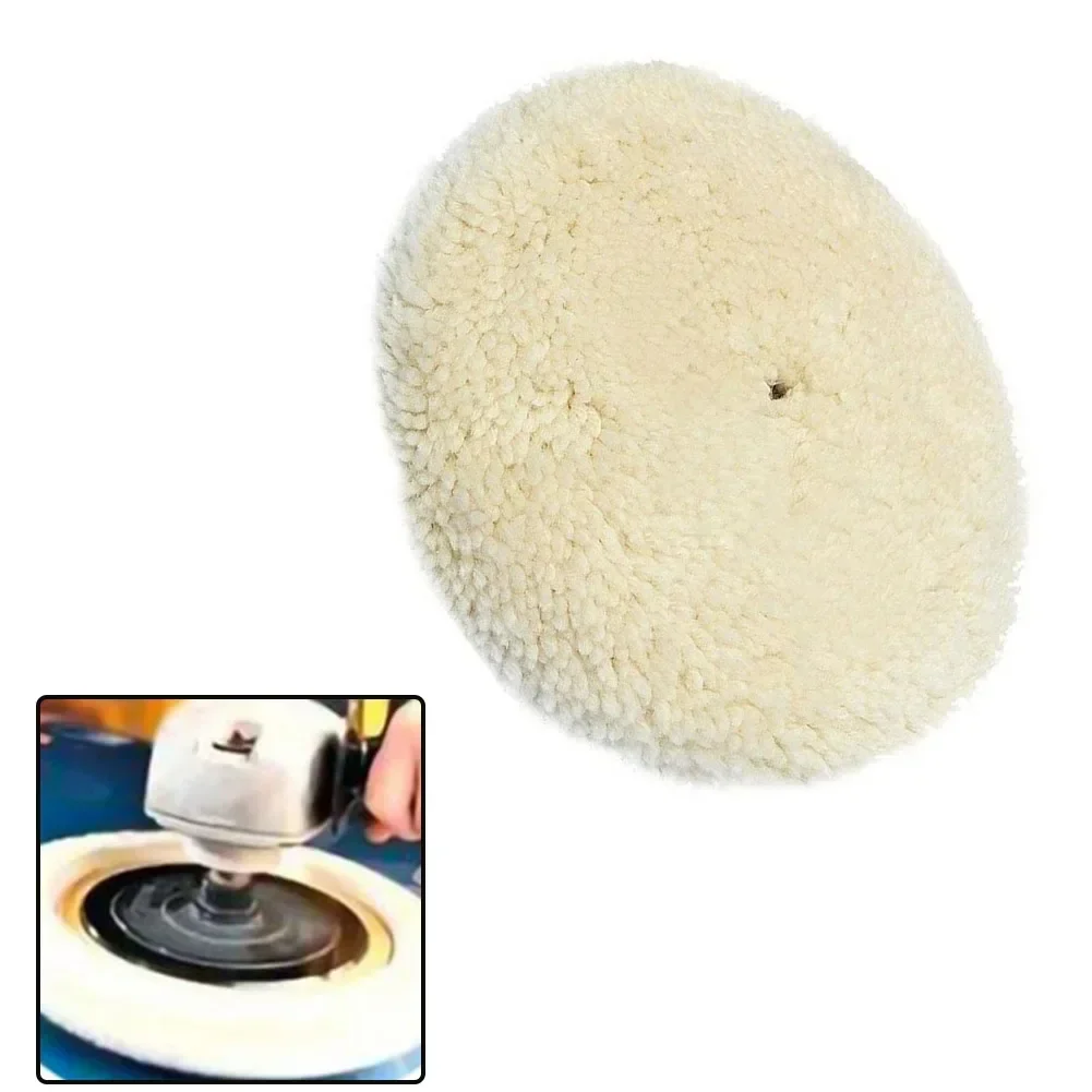 1PC 180mm 7inch Wool Polishing Pad Grinding Polishing Bonnet Pad Soft Wool Clean Furniture Auto Paint Care Polisher Pads