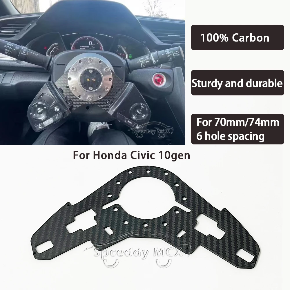 Retains Multifunctional Car Steering Wheel Smart Button Keys Volume Controller Keep Carbon Fiber Bracket For Honda Civic 10gen