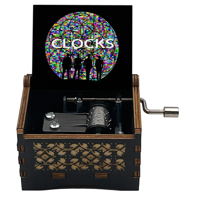 Rock Band Classic Song《Clocks》Adapted 18-Tone Wooden Music Box Home Decoration Ornaments Holiday Party Gifts For Friends