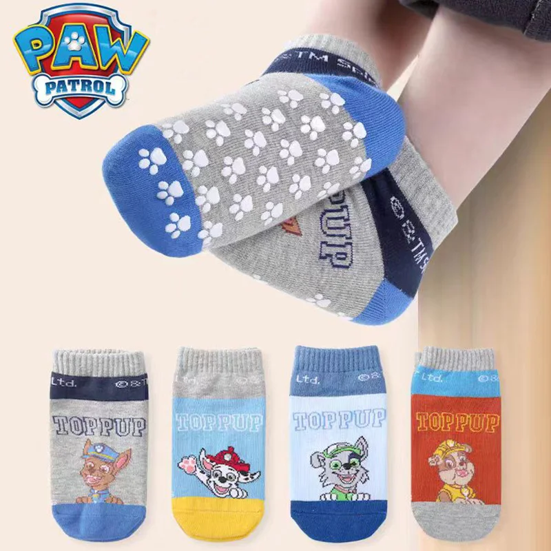 4Pairs/set Genuine Children Socks Anti-slip Non Skid Sock Silicone Non-Slip Floor Socks Boy Girl Dance Pilates Ballet Sock