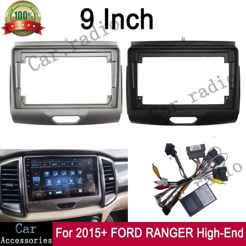 

9 Inch For 2015+ FORD RANGER Frame High-End Car Radio Android Stereo Frame Player 2Din Head Unit Fascia Panel Dash Board Cover
