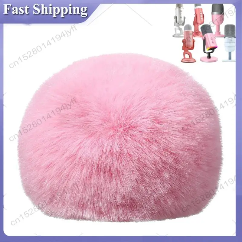 -ABDH 2X Penutup Busa Mikrofon untuk Mikrofon Yeti Biru, Penutup Busa Mikrofon dengan Kaca Depan Penutup Kaca Depan Berbulu untuk Zealsound K66 Merah Muda