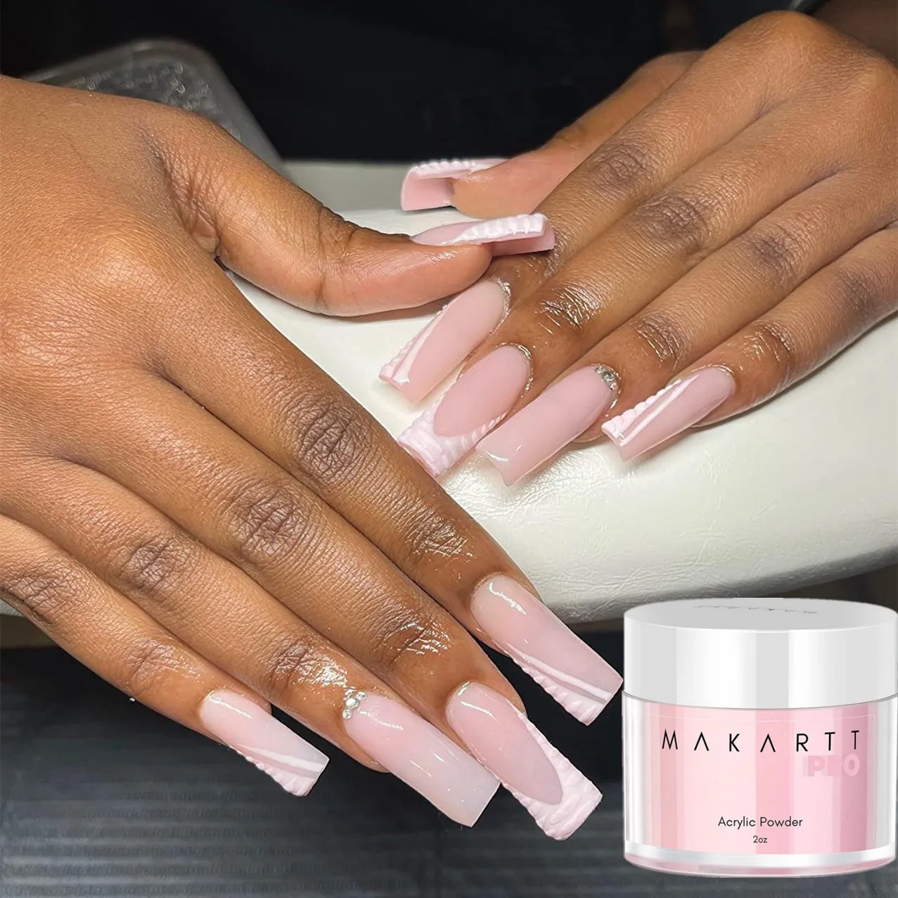 Makartt 아크릴 파우더, 익스텐션 글리터 네일 파우더, 네일 강화, 프렌치 네일 조각용 매니큐어 네일 아트, 2oz