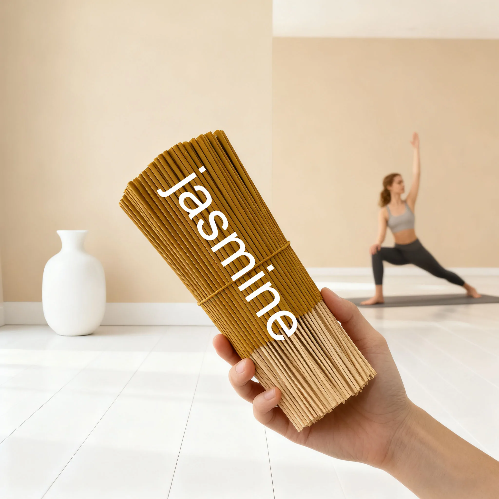 Yellow Jasmine Incense Sticks, Length 22.0cm , Packaged in 20, 40, 100 or 160 Pieces. Suitable for Yoga, Meditation, and Enhancing the Atmosphere of Your Home, Living Room, or Study Room. Popular Portable Aromatherapy Diffuser.