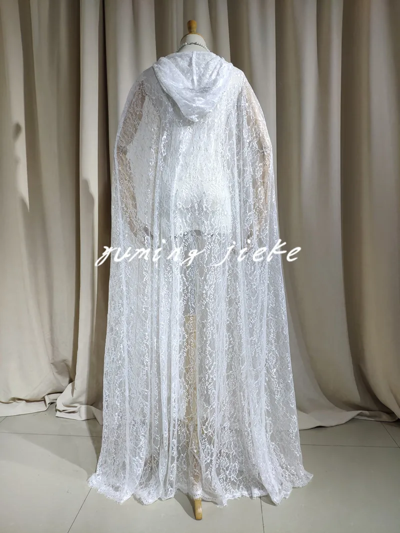 Wedding Cloak, Full Lace Bridal Cape With Hood, Wedding Cape