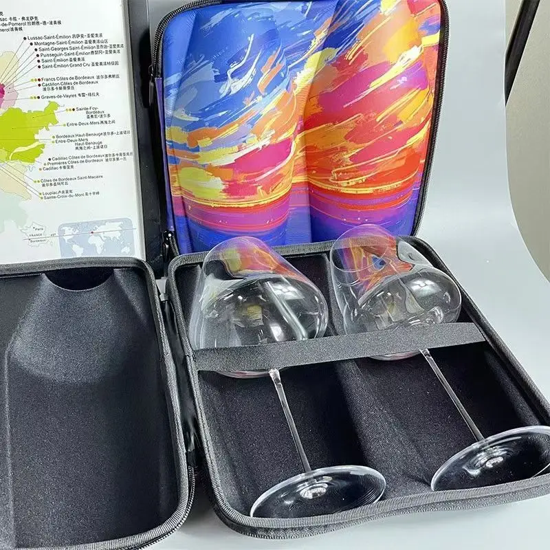 

Waterproof Portable Wine Glass Case Bag Portable Hard Protective Travel Carrying Case for Wine Glasses