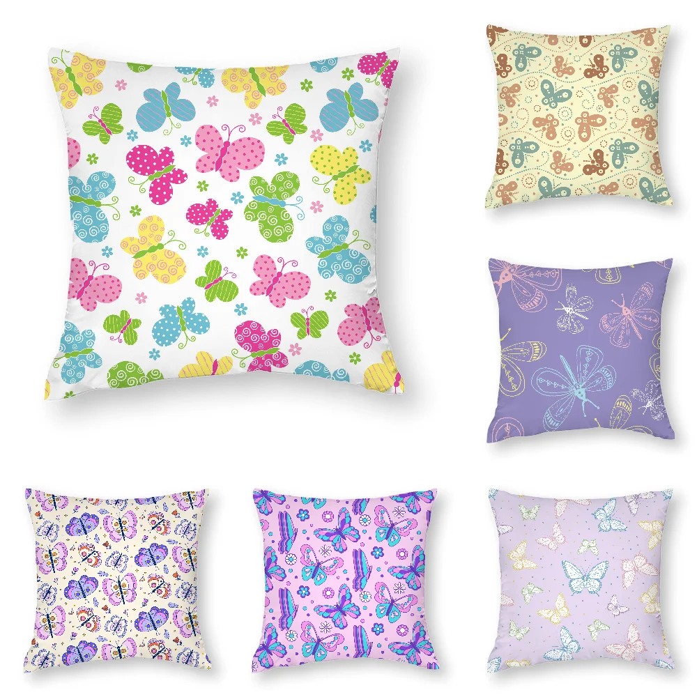 

Cute Butterfly Pillow Case 3D Print Polyester Fiber 40*40 cm Home Sofa Throw Pillow Cover Decoration Festival Gift
