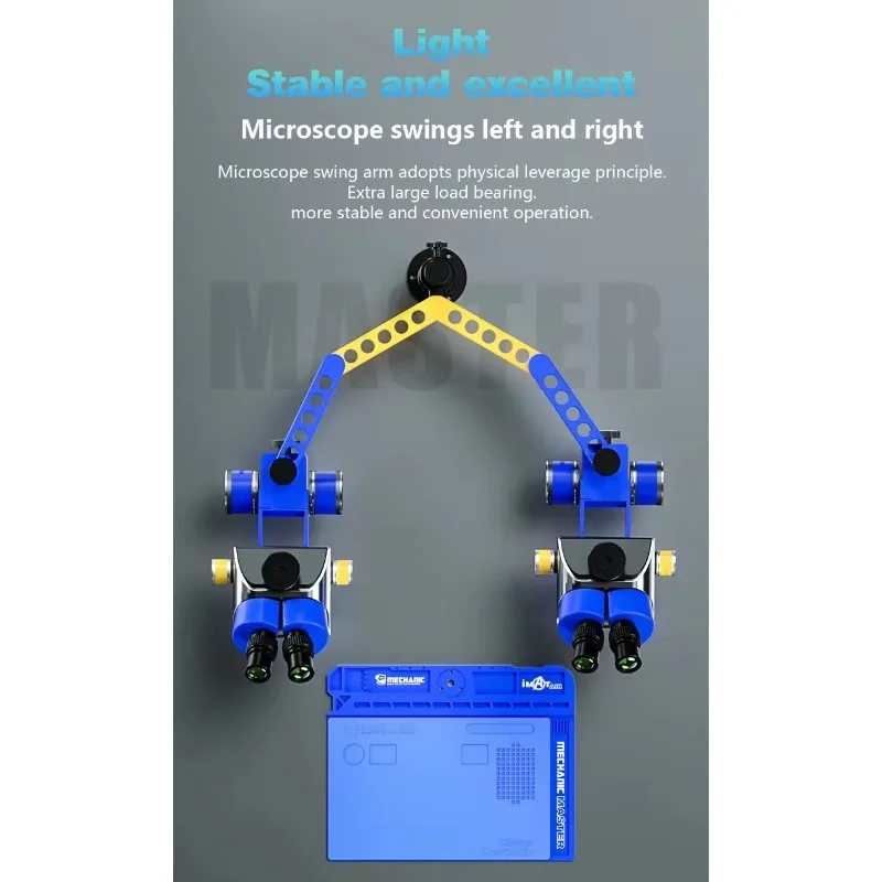 MECHANIC-Soporte de columna plegable telescópico para microscopio, herramienta de reparación de soldadura, brazo oscilante, Universal, rotativo de 360 °, M3