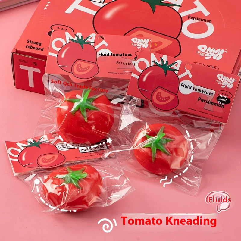 لعبة ضغط الطماطم السائلة لتخفيف التوتر - لعبة تململ حسية لفاكهة المحاكاة بطيئة الارتفاع لتخفيف القلق، هدية للأطفال والكبار #1