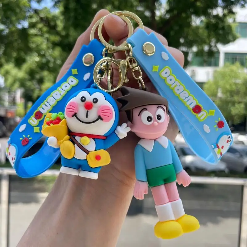 Kawaii Doraemon Cartoon Doll Keychain Bag Charm Car Keychain Anime Peripheral Decoration Birthday Gifts for Boys and Girls