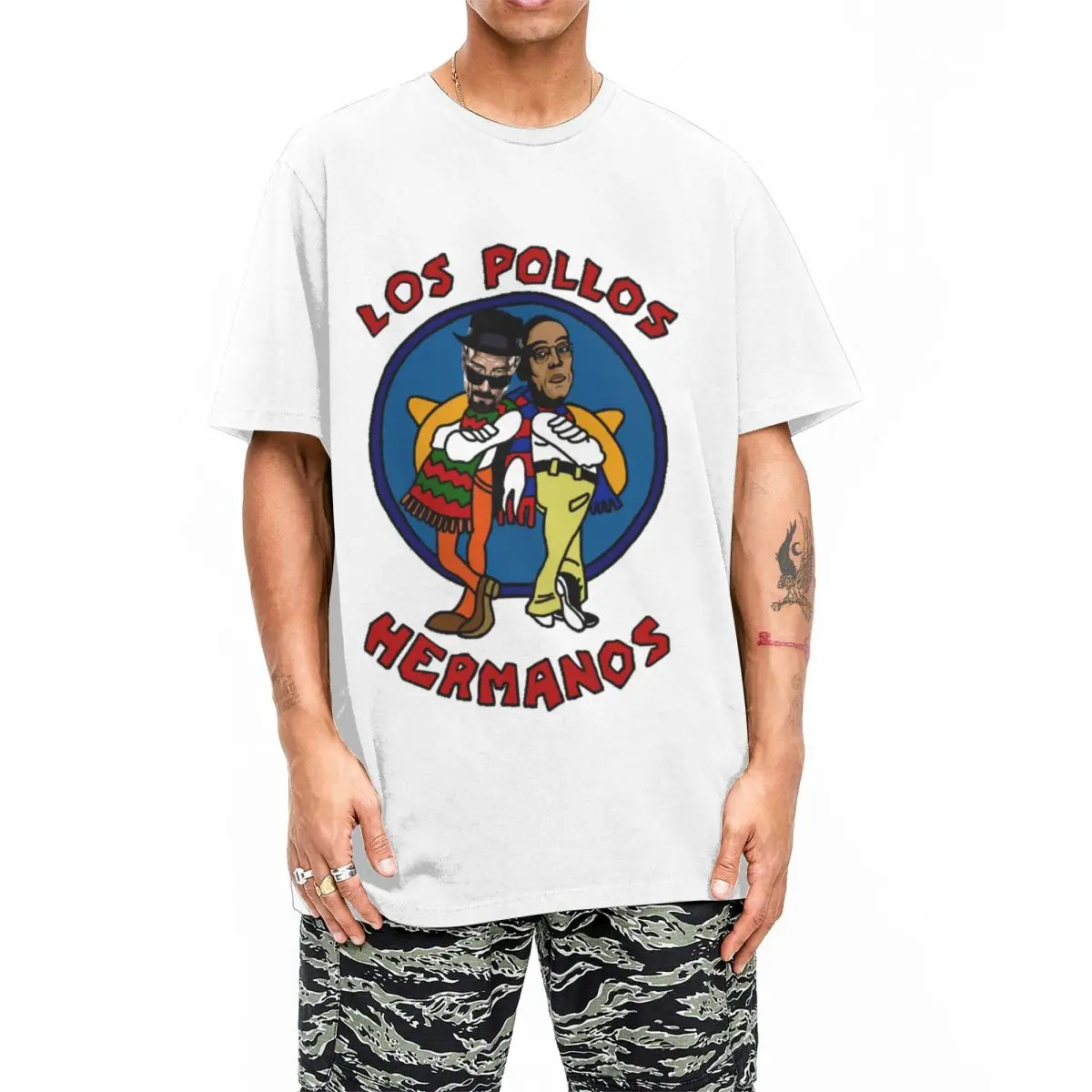 Los Pollos Hermanos Of The Mean Who Knocks Breaking Bad Chicken T Shirts 100% Cotton Funny T-Shirts O Neck Tees Clothing Gift