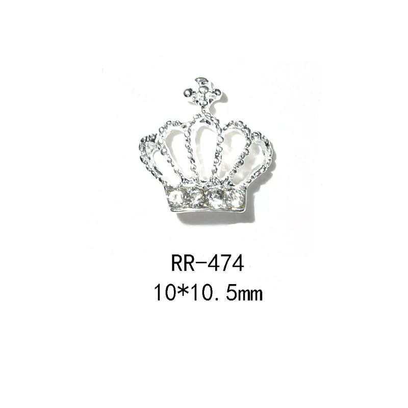 10pcs Silver Crown Design Nail Charms With Rhinestones Nail Art Accessories Nail Art Supplies For Women  Girls Nail Art Jewelry