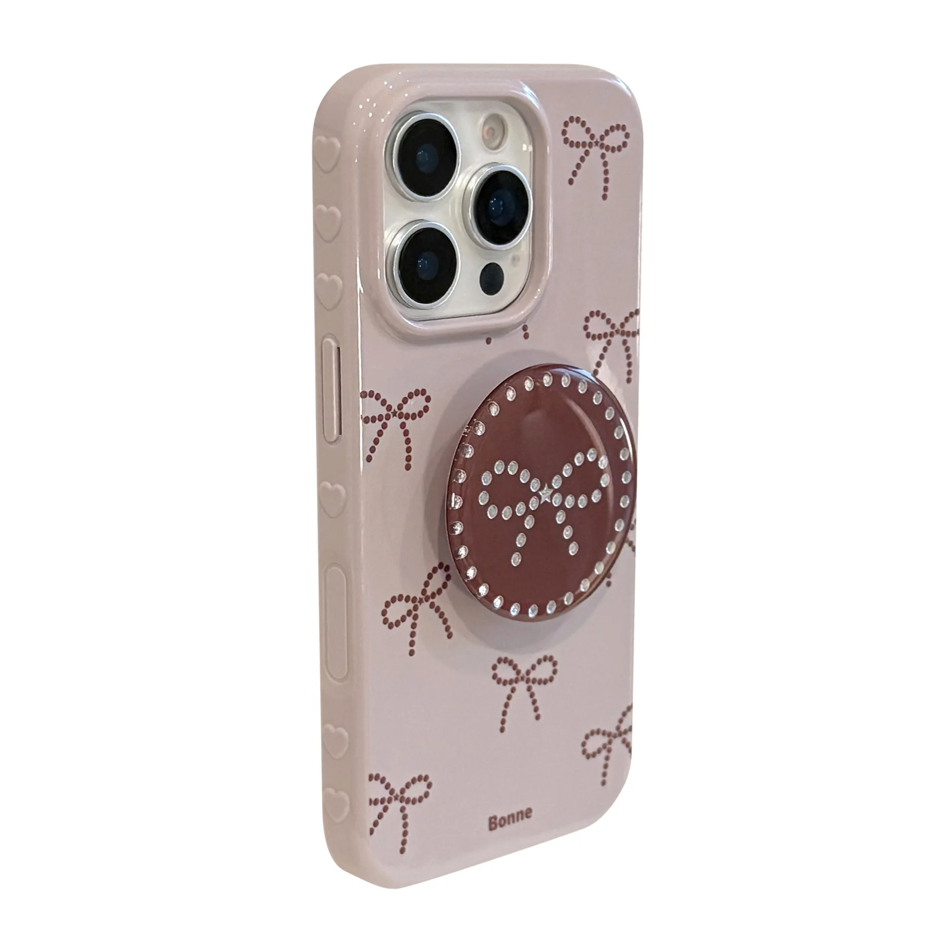 Ins نمط رمادي أرجواني القوس جراب هاتف آيفون 17 16 15 14 12 13 11 Pro ProMax Plus X XR غطاء هاتف مقاوم للصدمات