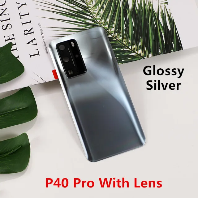 P40Pro Battery Back Cover For Huawei P40 Pro Rear Housing Glass Case Replace Phone Repair Spare Part + Camera Lens