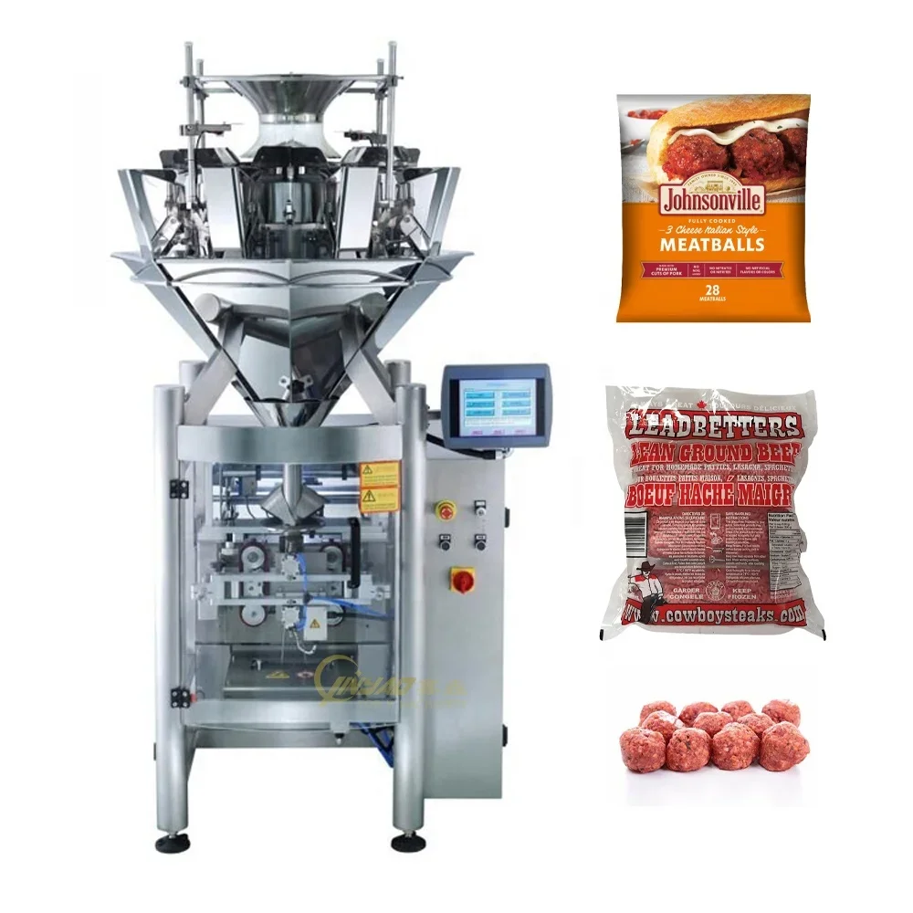 Filling smoked chicken ground beef meatball counting and packing machine for bulk products