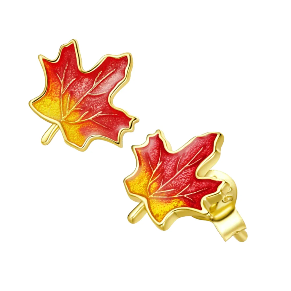 

Fall Earrings Studs Maple Leaf Christmas Sto Sterling Silver Jewelry Autumn Style Pendant Drop