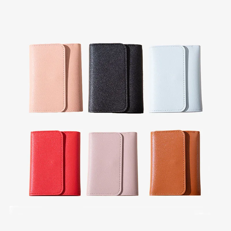 Fashion PU Leather Women Card Wallets Multi-functional Small Short Mini Coin Purse Wallet Money Bag Ladies Card Bag Card Holder