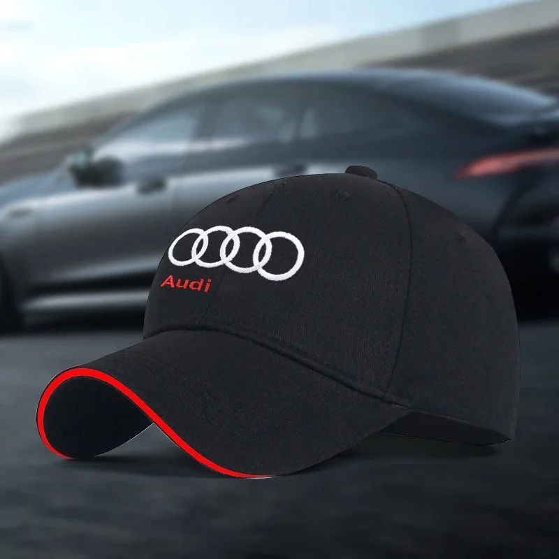 Car Duck Tongue Cap For AUDI A3 A4 A5 A7 A8 3D Hat Car MOTO GP Racing F1 Baseball Cap Hat Adjustable Casual Trucket Hat hip hop