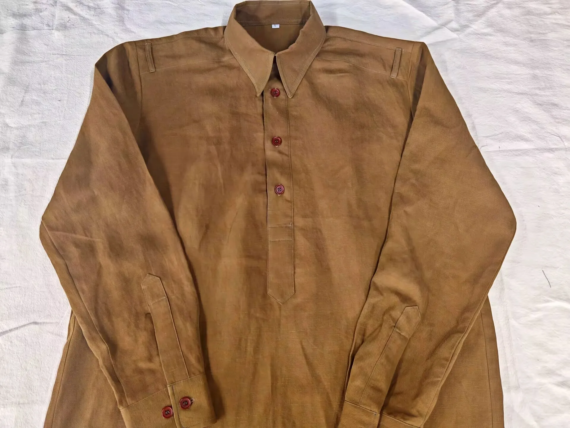 Chemise EMD Tissu en coton Lino gris foncé