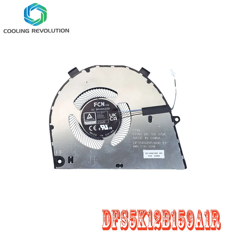 Laptop CPU Cooling Fan DFS5K12B159A1R DC5V 0.5A 4Pin for Dell Vostro 16-5620 5625 0T8R2T T8R2T