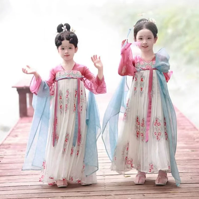 Chinese Hanfu retro cute imitation Tang Dynasty girls' dress - view 5