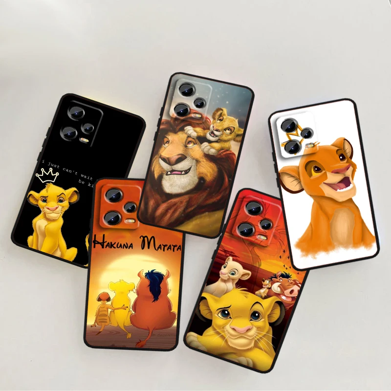 

The Lion King Disney Anime For Xiaomi Redmi Note 13 12R 12 12S Turbo 11 11T 11S 10 10S Pro Plus 5G Black Back Phone Case