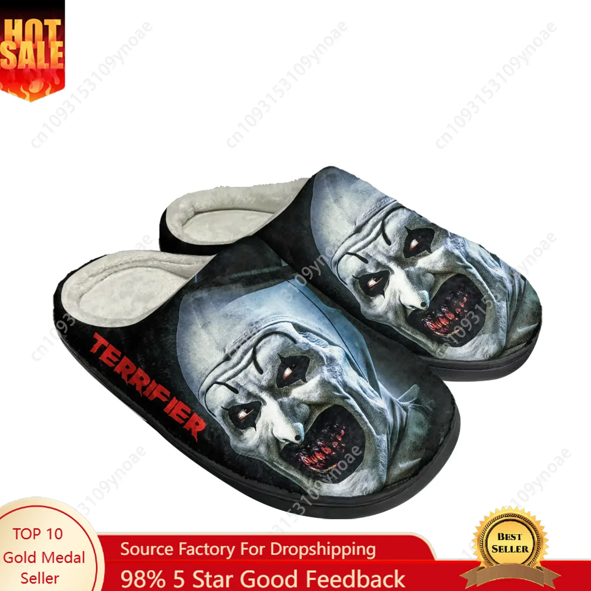 

Terrifier Clown halloween Home Cotton Slippers Mens Womens Plush Bedroom Casual Keep Warm Shoes Thermal Slipper Customized Shoe