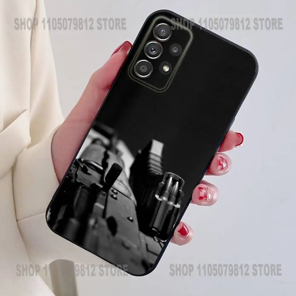 เคสโทรศัพท์ A-Ak-47 King of Guns สำหรับ Samsung S24,21,22,23,30,Ultra,20,Plus,Note,10,9 เคสซิลิโคนนิ่มสีดำ
