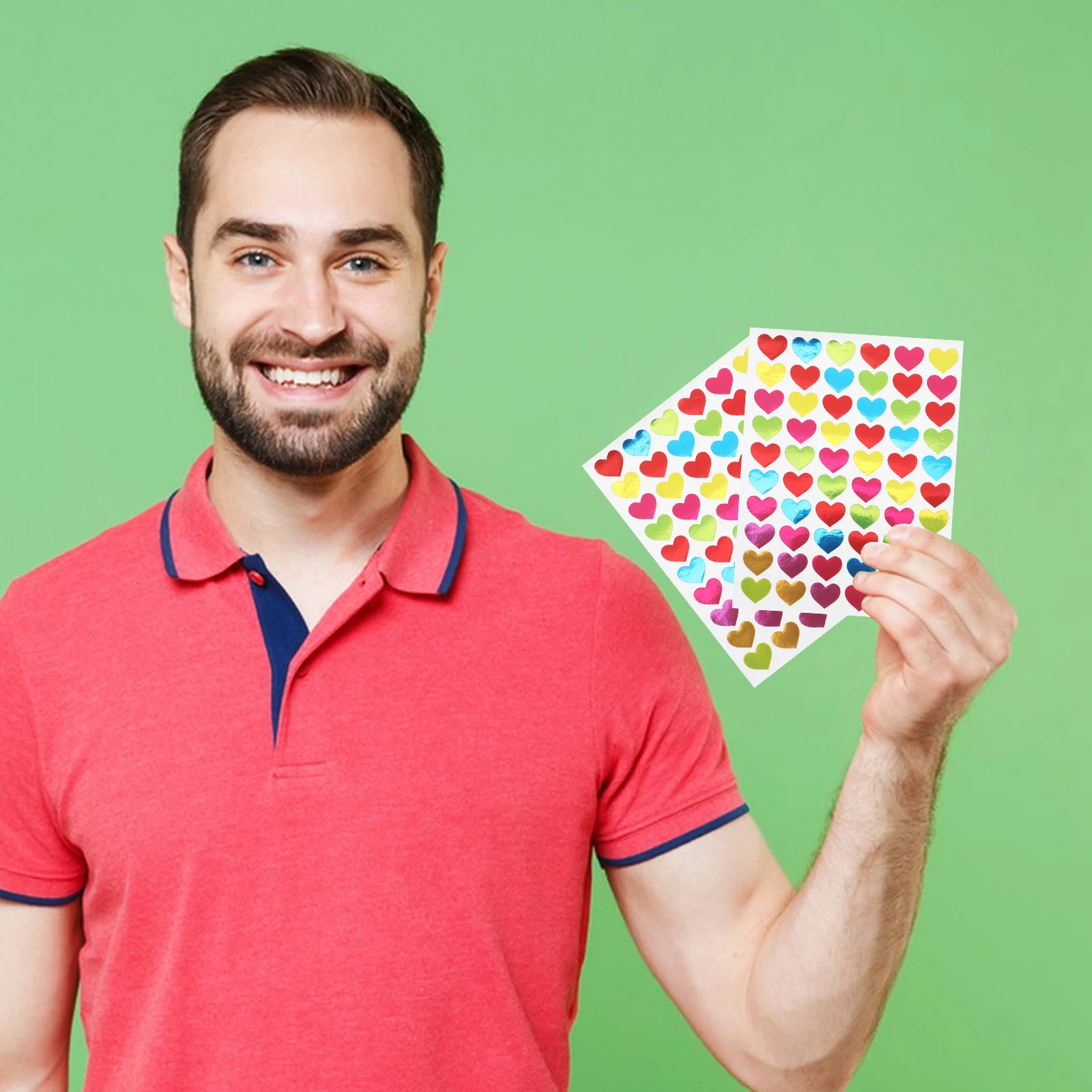 2100 szt. Naklejek w kształcie serca, naklejki do bingo, nagrody do klasy, dekoracyjne kolorowe etykiety do scrapbookingu, albumów, rękodzieła, kodowania.
