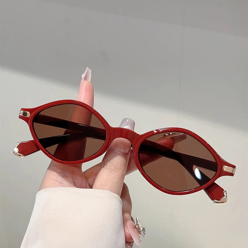 KAMMPT Nette Oval Sonnenbrille Frauen Mode Einfache Candy Farbe Rand Outdoor Shades Neue Trendy Marke Design Koreanischen Stil Sonnenbrille
